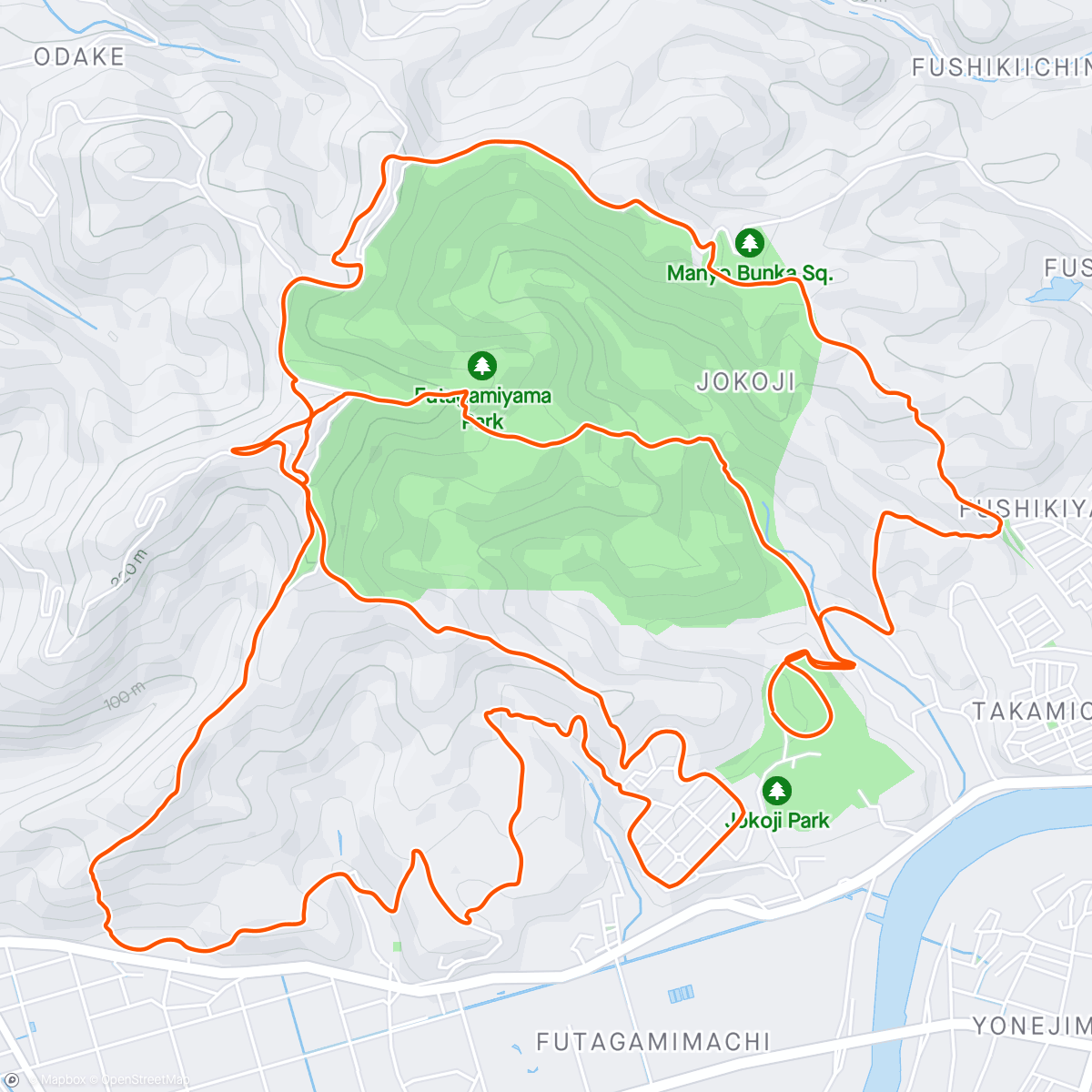 Map of the activity, 二上山 TRAIL RUN 2024