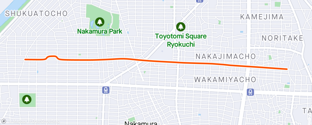 Mapa de la actividad, おはよう輪行、名駅へ。