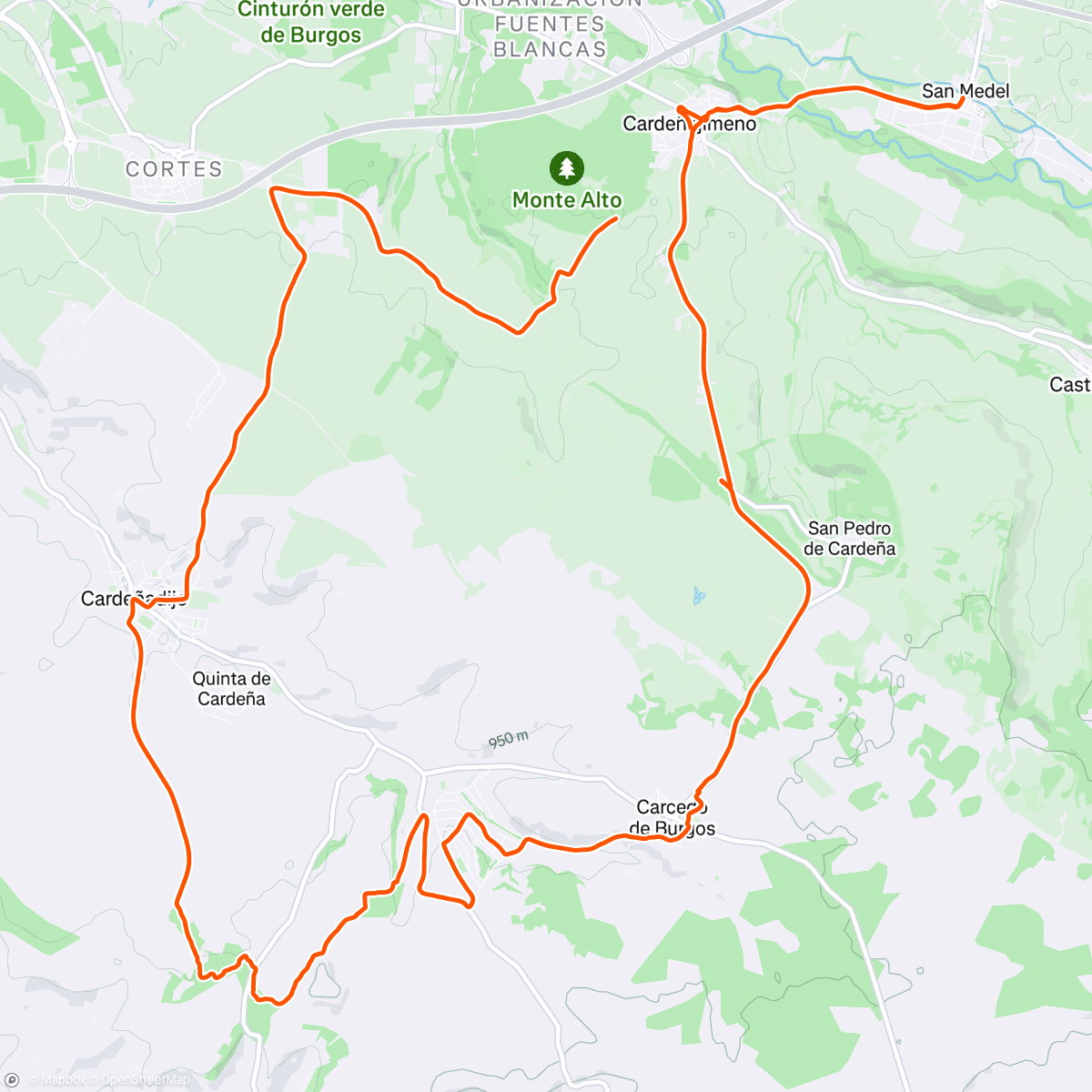 Map of the activity, Rodar un poco con la btt