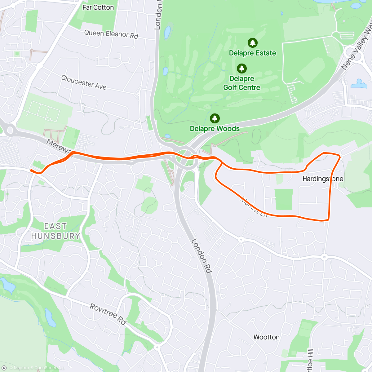 Map of the activity, pHp after work run club