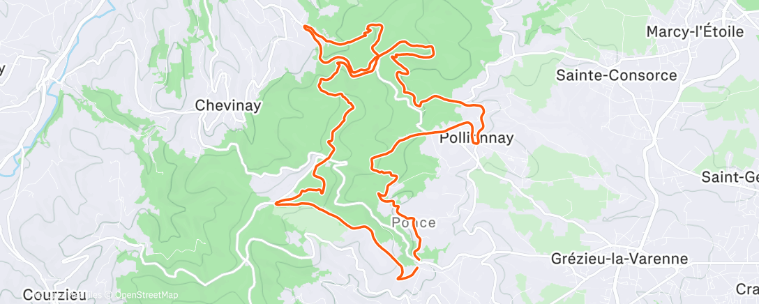 Map of the activity, Pas de ski de rando ... VTT a Polio