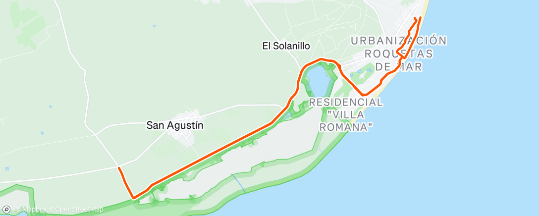 Map of the activity, Bicicleta por la tarde