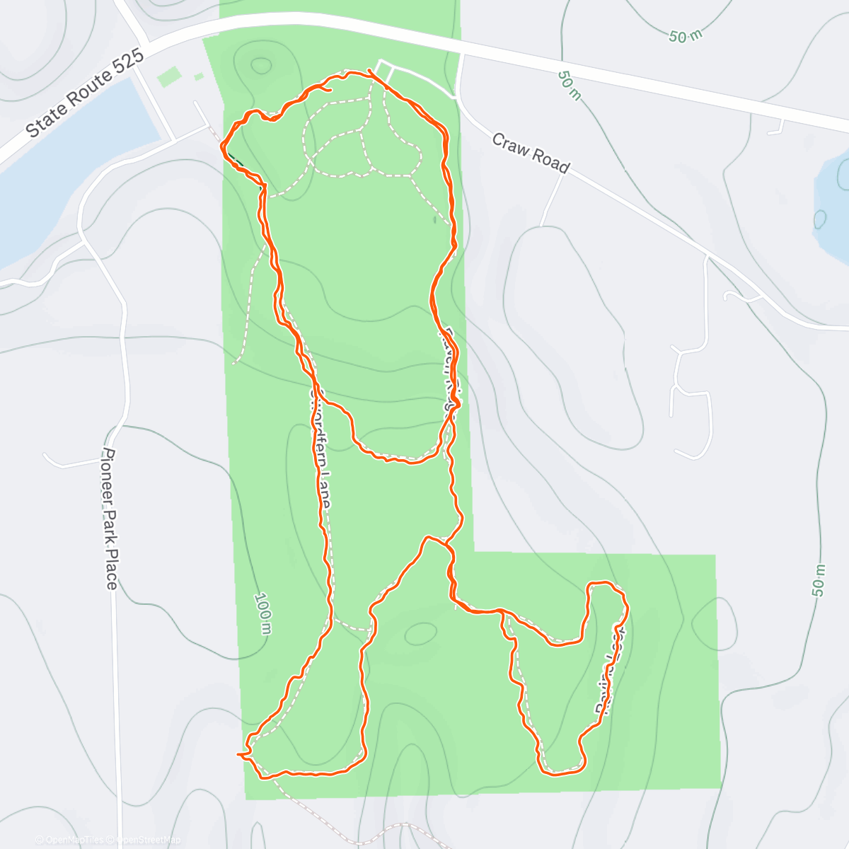 Map of the activity, TrustyRehab🌲🌲🌲Hike