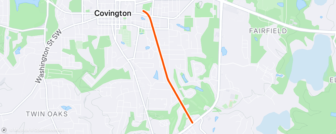 Map of the activity, Afternoon Run