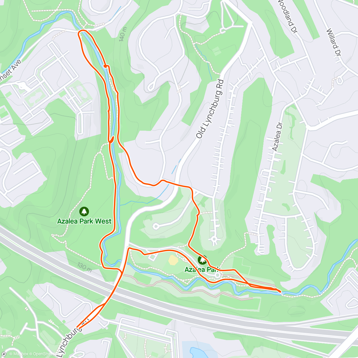 Map of the activity, Warm morning walk with the fam