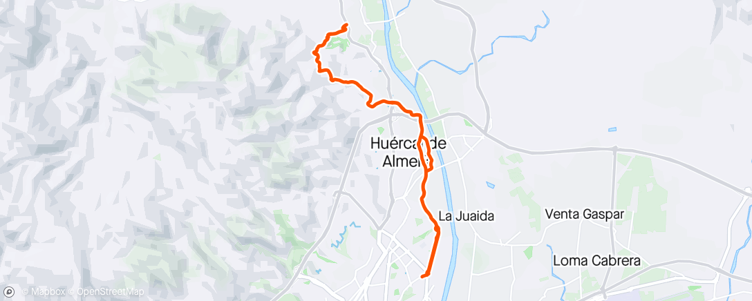 Mapa da atividade, Bicicleta por la tarde