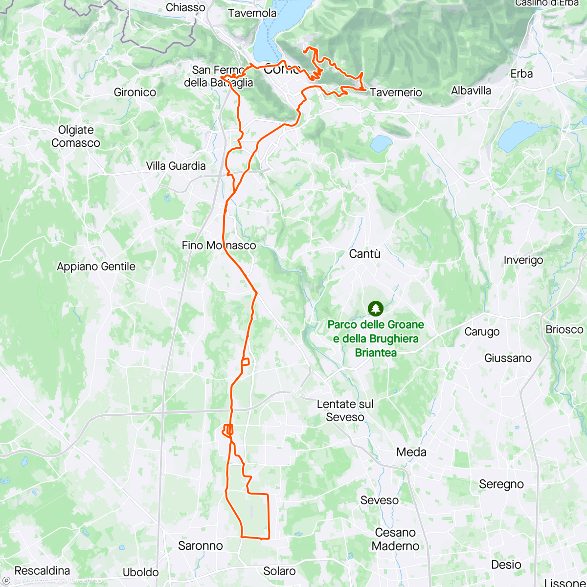 Mapa da atividade, Brunate - Valfresca easy 🌧️