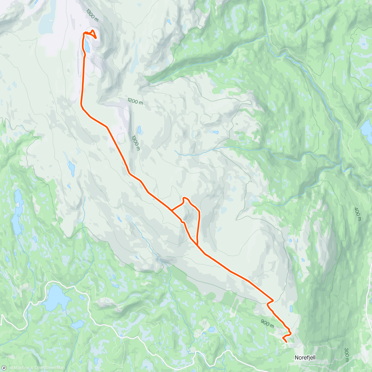 Map of the activity, Høge varde (Norefjell)