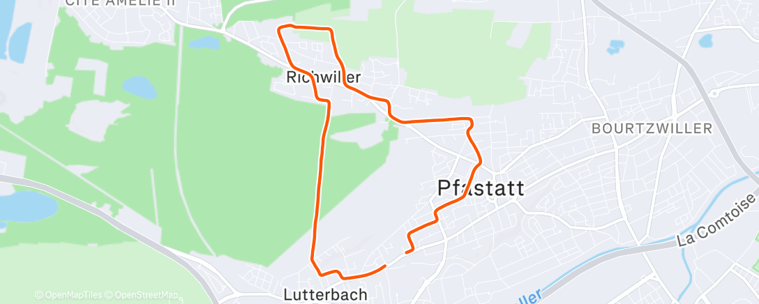 Map of the activity, CàP#. Même conditions que ce matin🌫️🌫️. . Mais avec la frontale 😤🔦