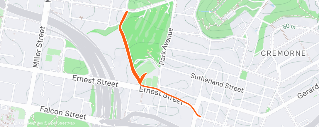 Map of the activity, Afternoon Run