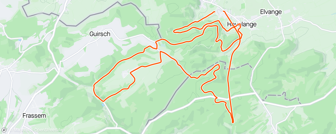 Map of the activity, Trail de Beckerich 21 km