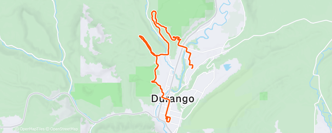 Map of the activity, Afternoon Run