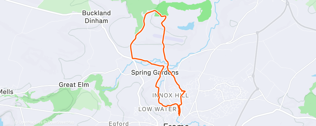 Map of the activity, Lunch Trail Run