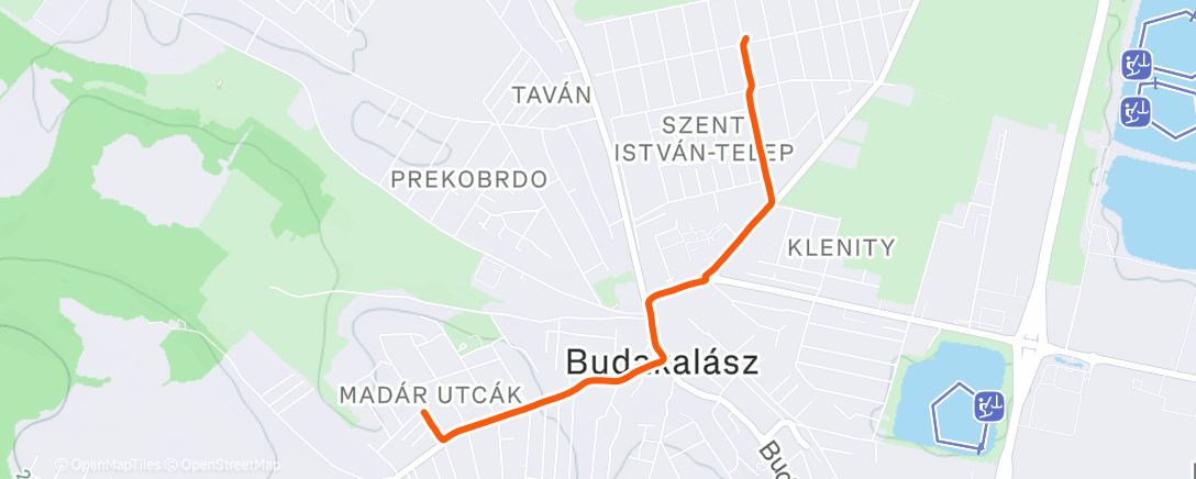Map of the activity, Afternoon Run