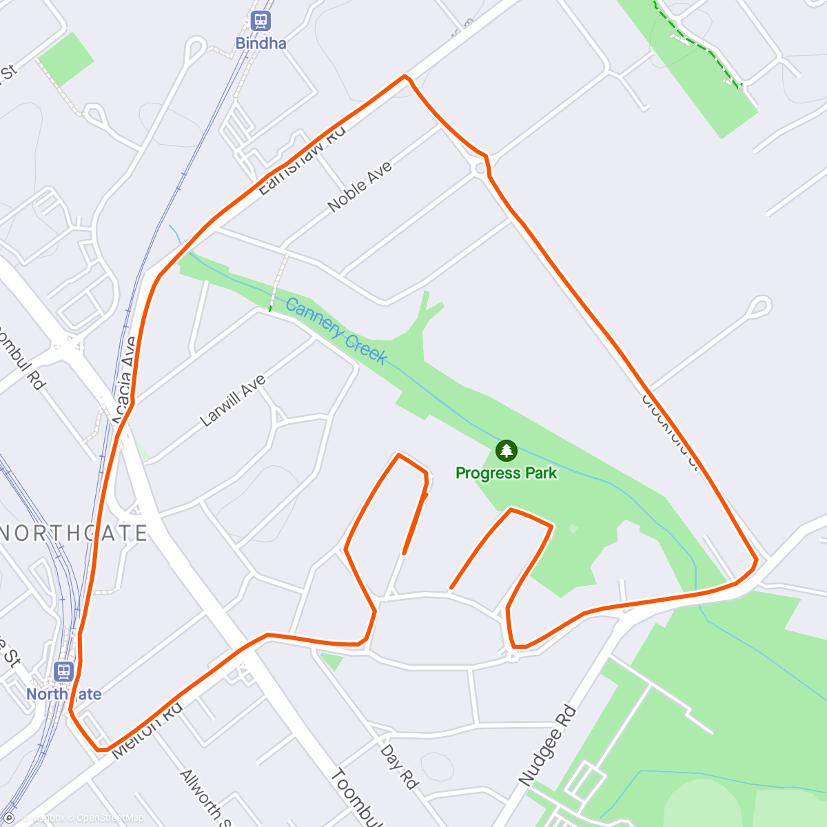Map of the activity, Walking 1 hour