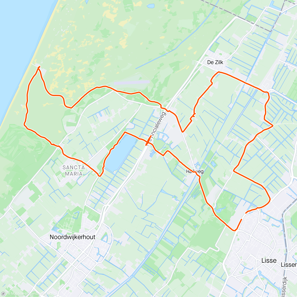 Map of the activity, Vélo keukenhof jusqu'à la plage