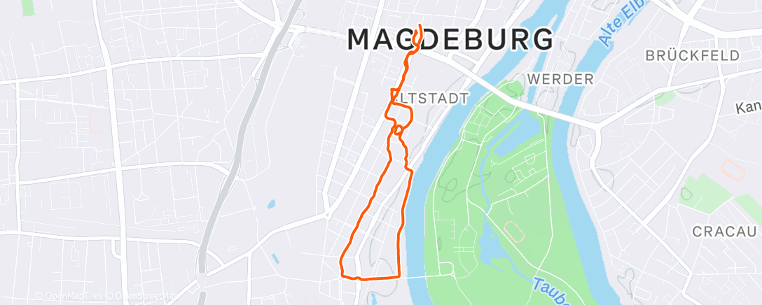 Map of the activity, Lauf am Abend