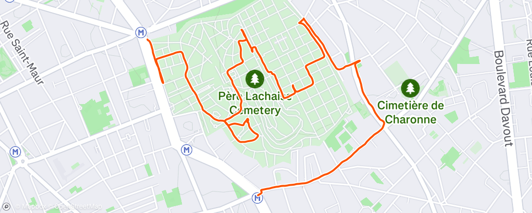 Map of the activity, Père Lachaise