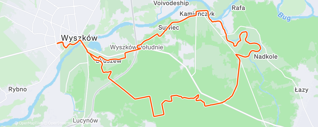 Map of the activity, Afternoon Mountain Bike Ride