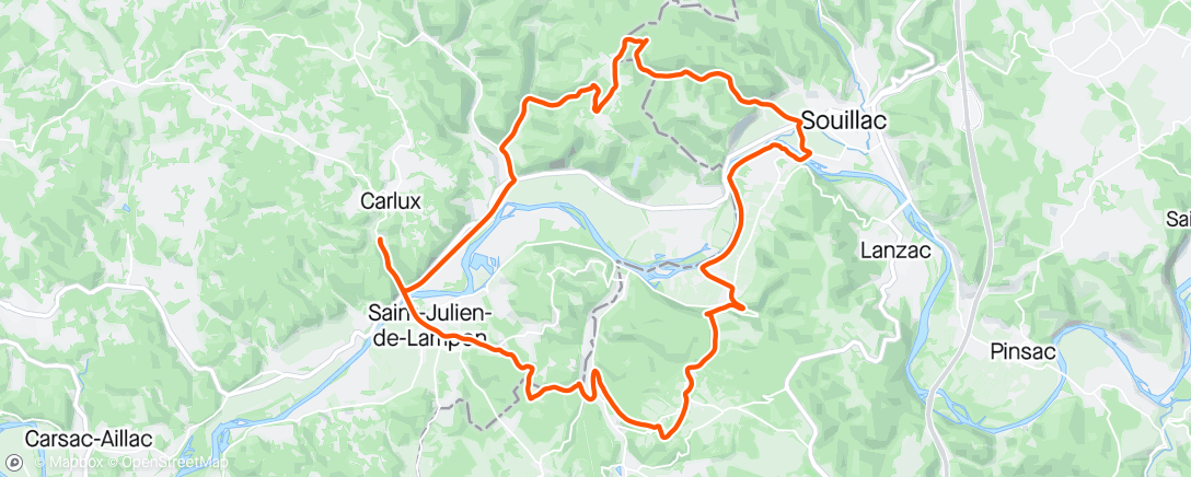 Karte der Aktivität „Carlux - Nadaillac de Rouge - Souillac”