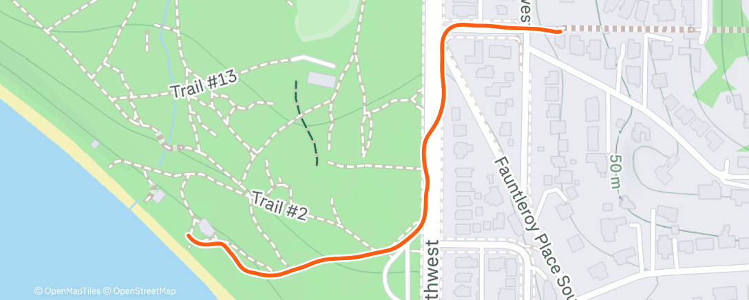 Map of the activity, Evening Run