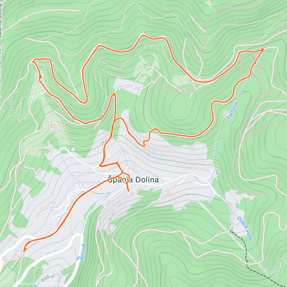 Map of the activity, Spania Dolina with my Slovak Family
