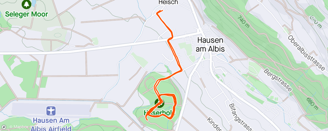 Map of the activity, 5x 800m XC