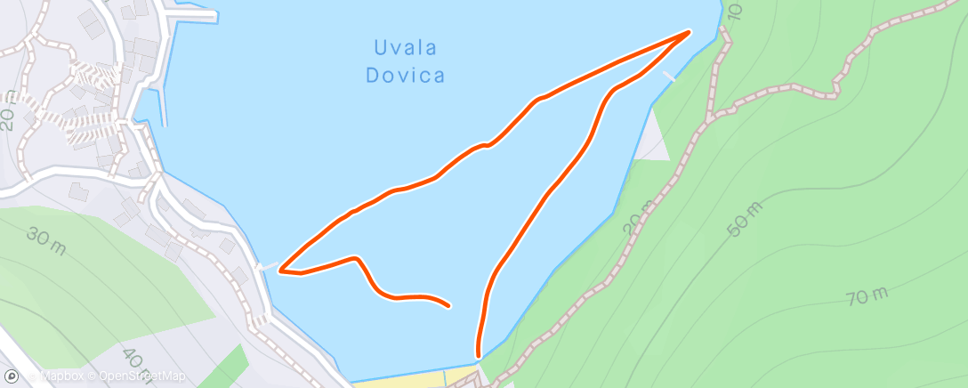 Map of the activity, Cres: Valun Dovica