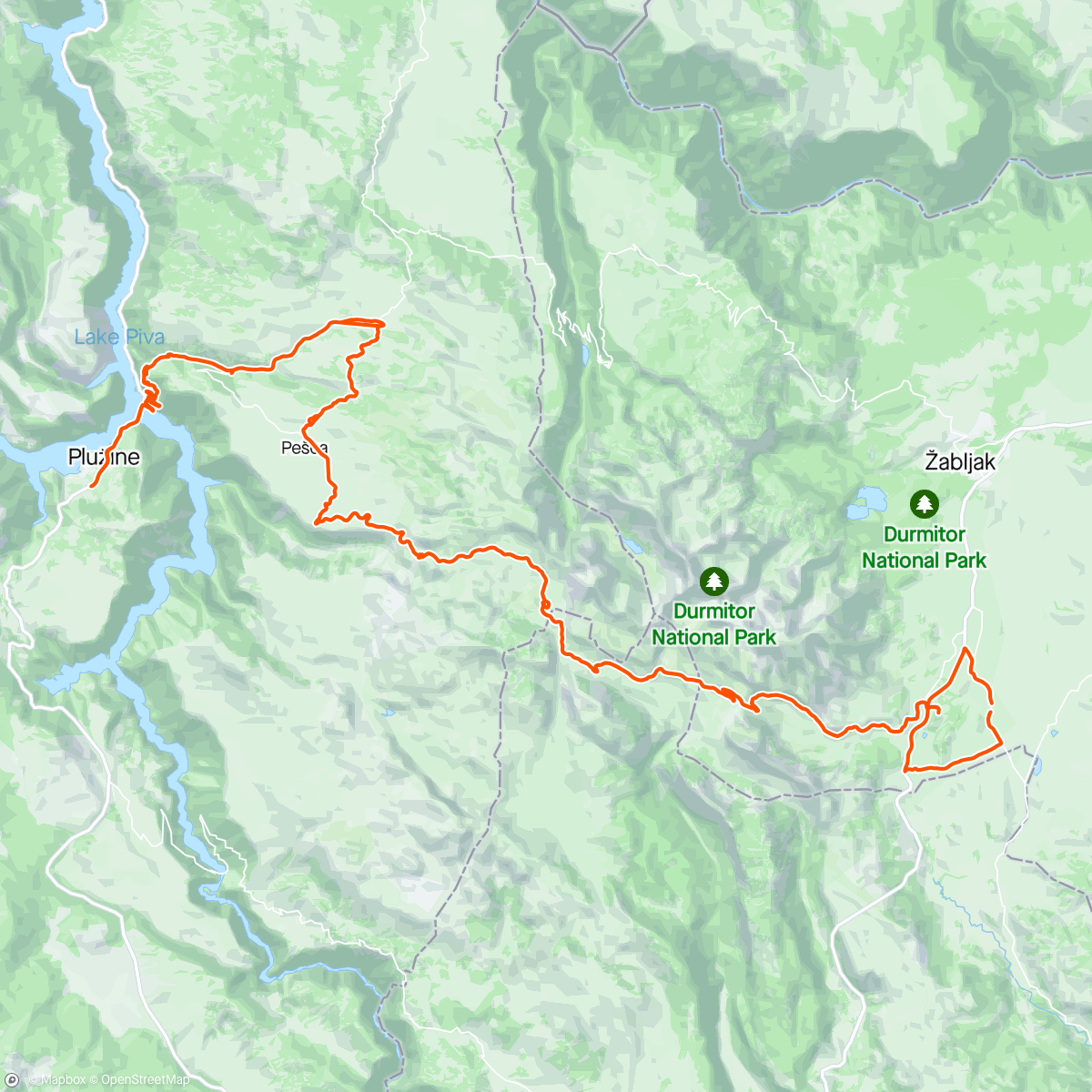 Map of the activity, Trasa P14 Durmitor Czarnogóra