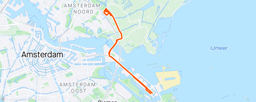 Mapa de la actividad (Instapkoers en nog even training van Christiaan)