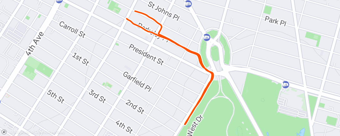 Map of the activity, Lunch Run
