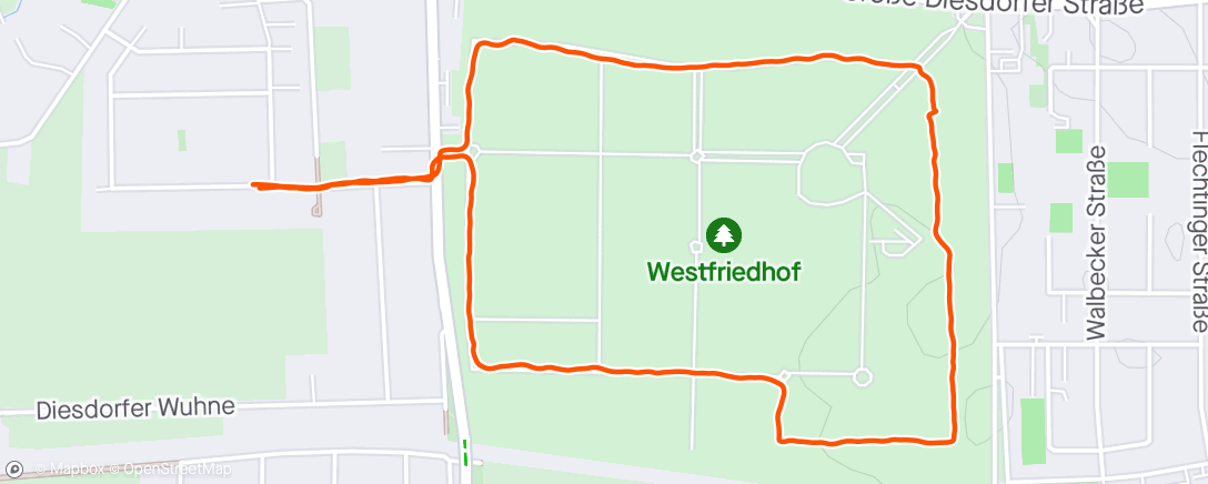 Mapa de la actividad, Lauf am Nachmittag