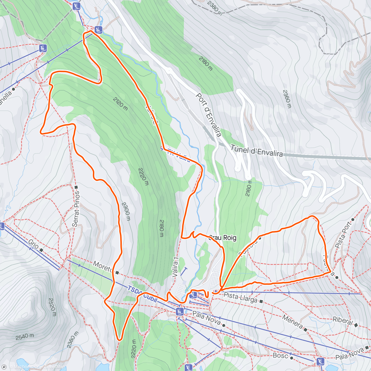 Mappa dell'attività First run in andorra :) altitude is hard