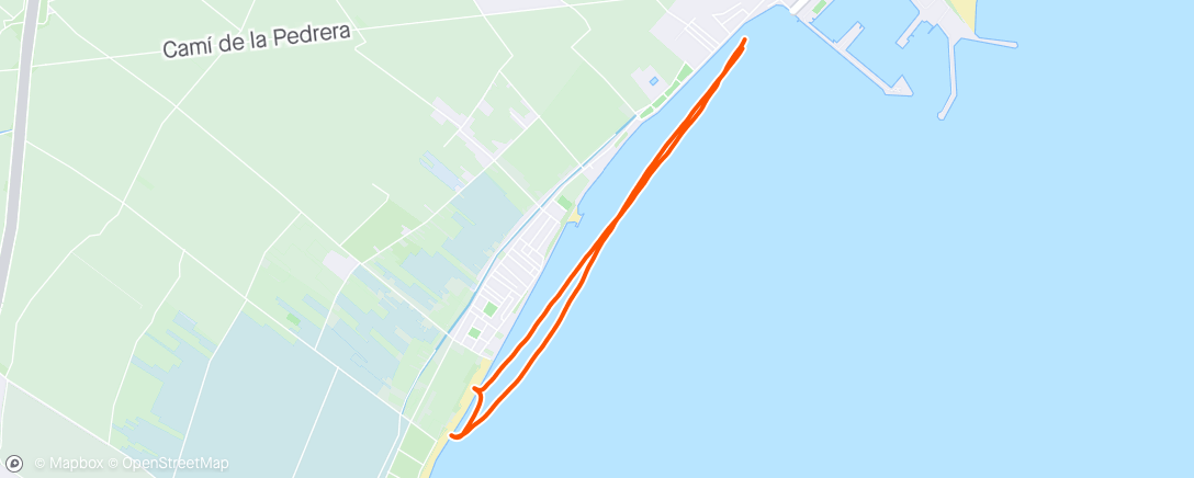 Mapa de la actividad, Kayak por la tarde