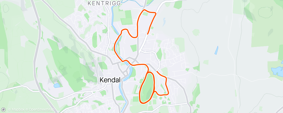Map of the activity, Kendal Castle laps