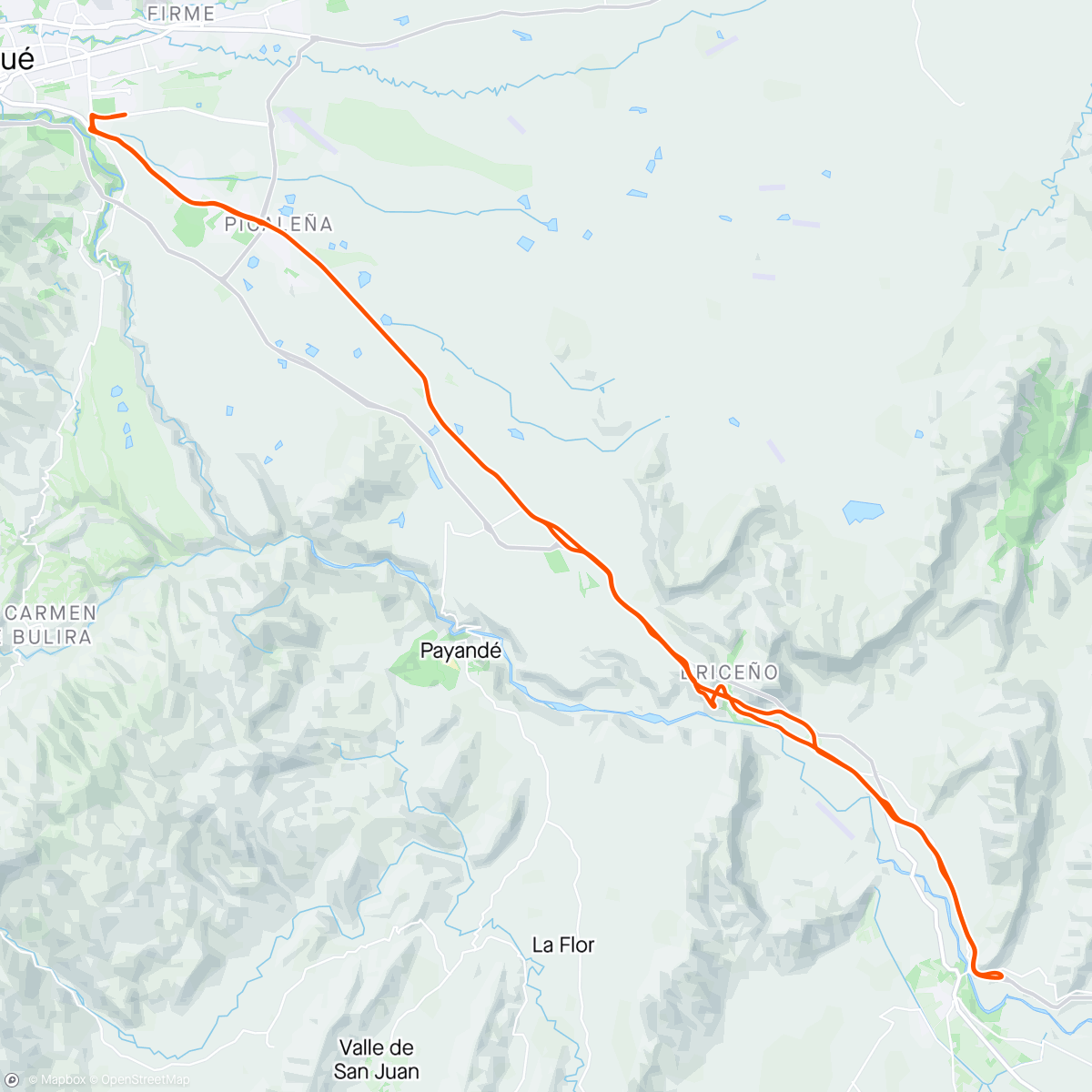 Map of the activity, 3 etapa Vuelta al Tolima Master
