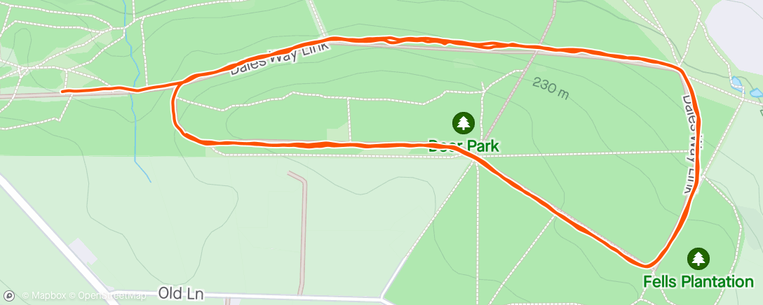 Map of the activity, Chevin Trail Parkrun