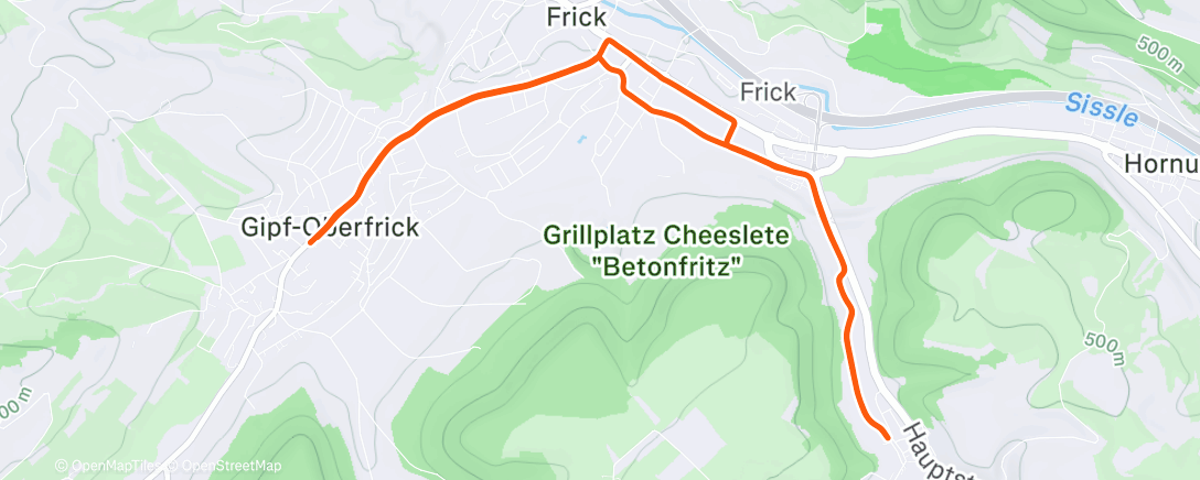 Map of the activity, Fahrt am Morgen