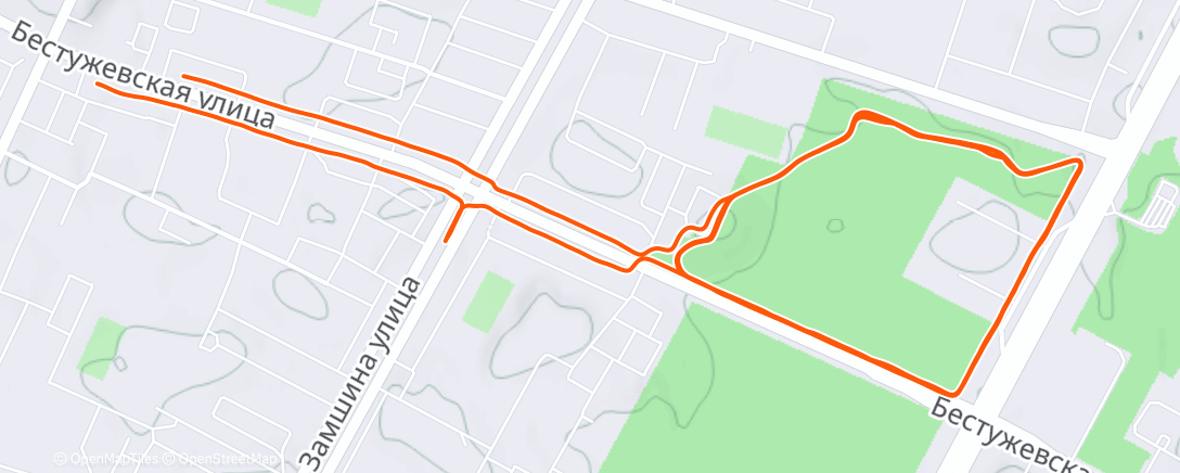 Map of the activity, Evening Run