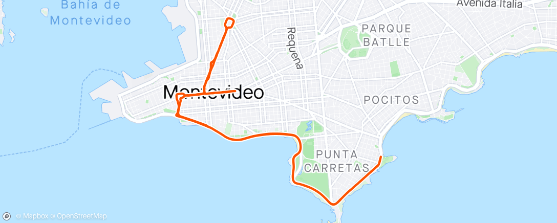活动地图，Maratón Montevideo 21km 🥳🙌
