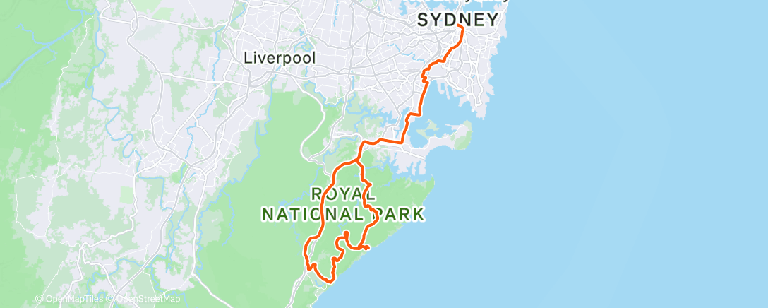 Map of the activity, Royal National Park