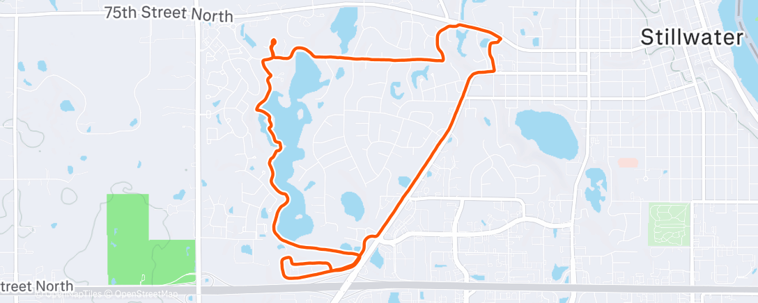 Map of the activity, Afternoon Run