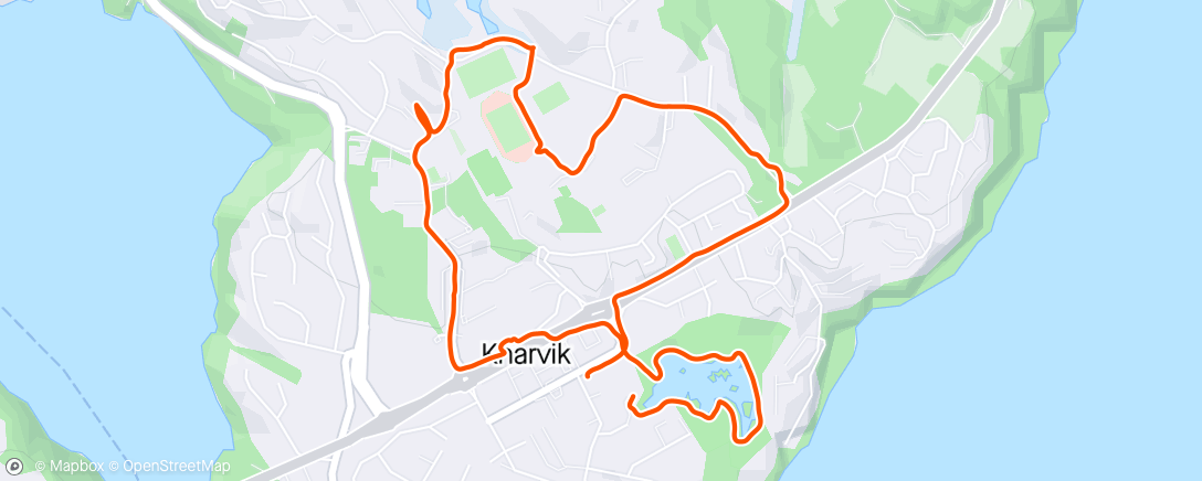 「Rolig løpetur på stolpejakt i Knarvik」活動的地圖