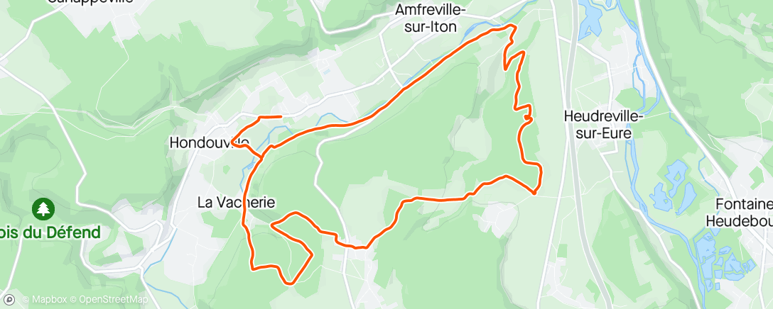 Map of the activity, Trail d'Hondouville