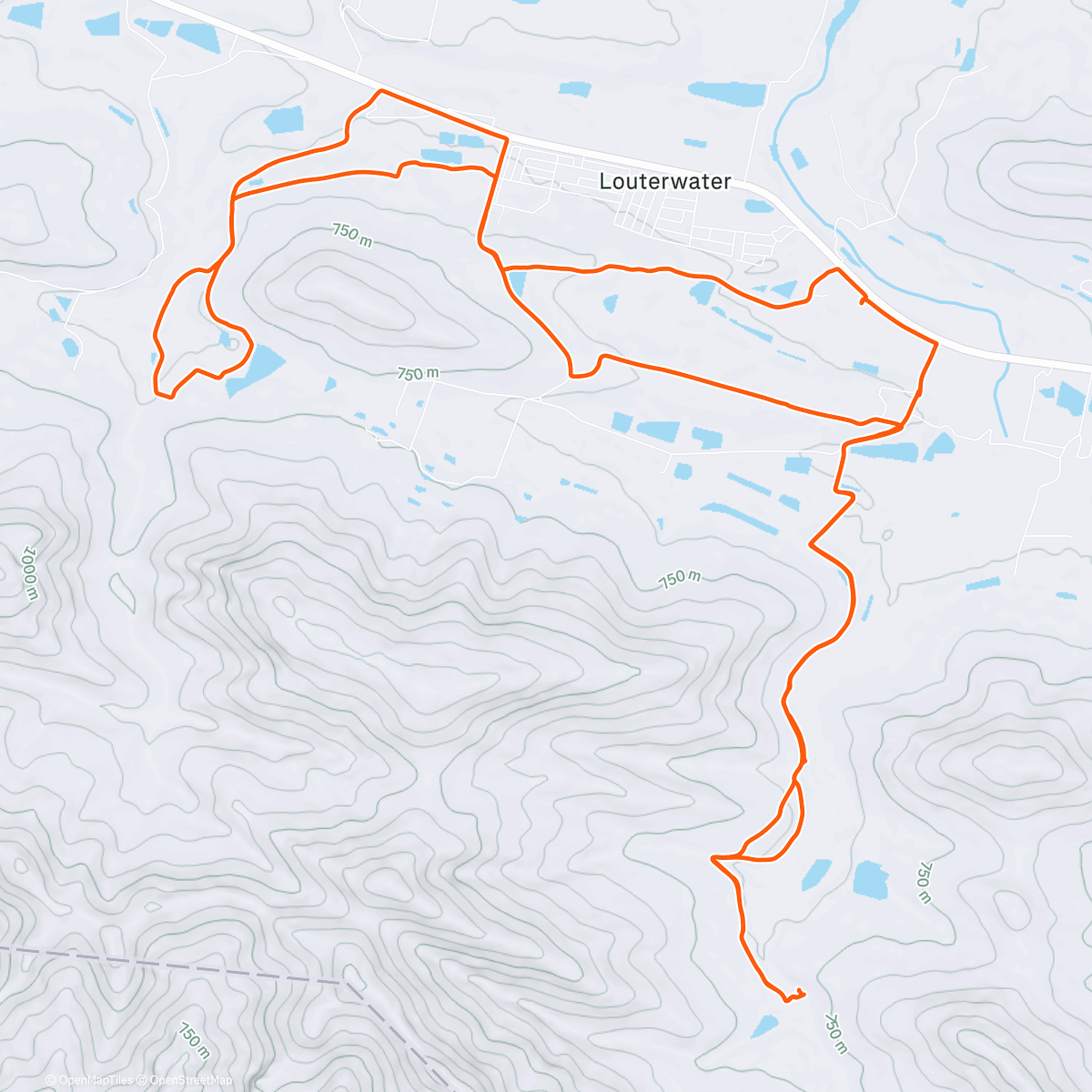 Map of the activity, Mountain Bike Ride op plaaspaaie