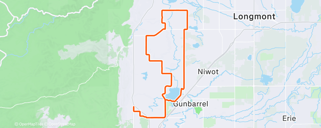 Map of the activity, Cycling