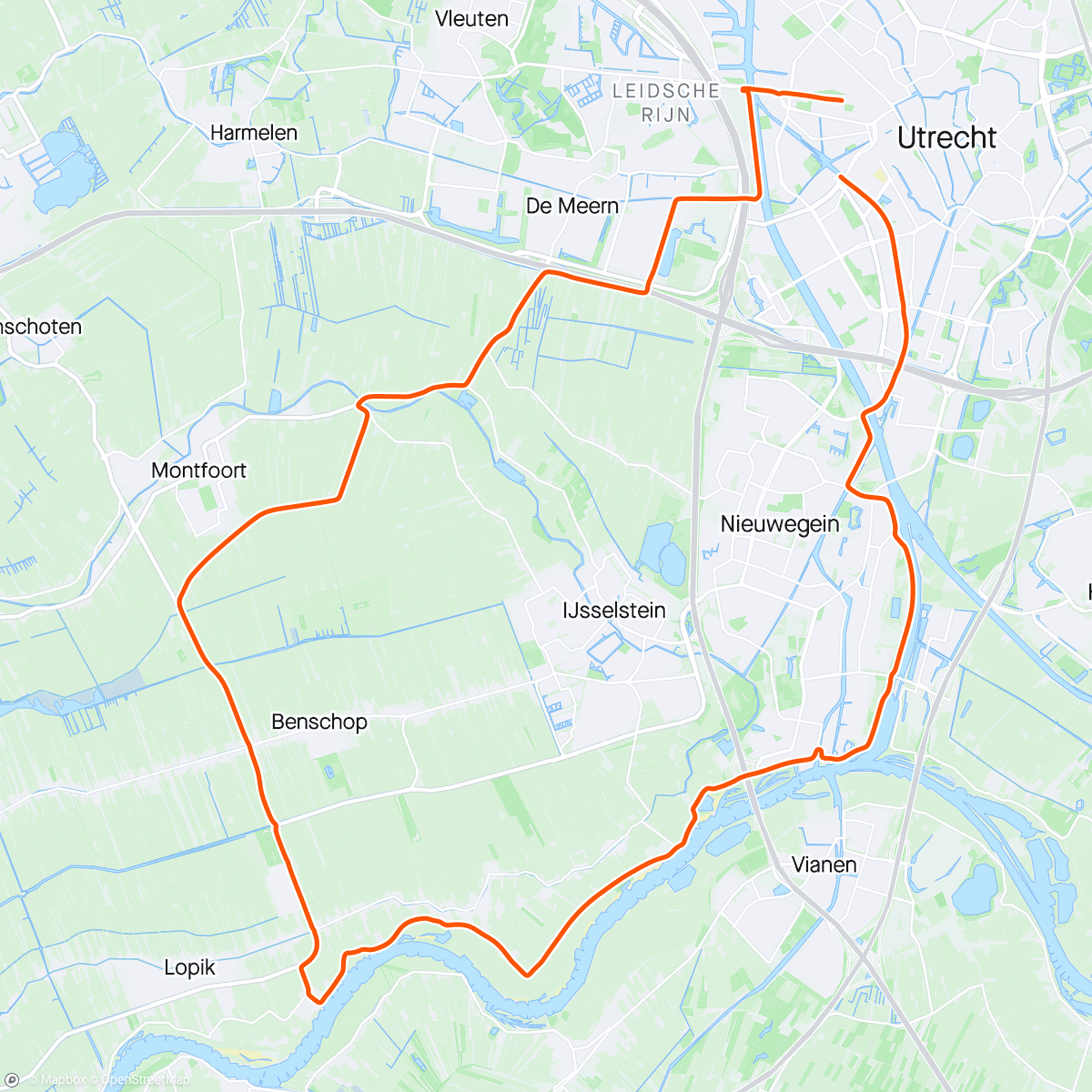 Mapa da atividade, Klein rondje Jaarsveld. Kraanvogel gespot.