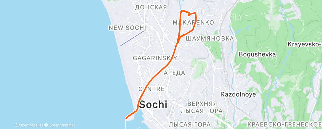 Map of the activity, Полуденный забег