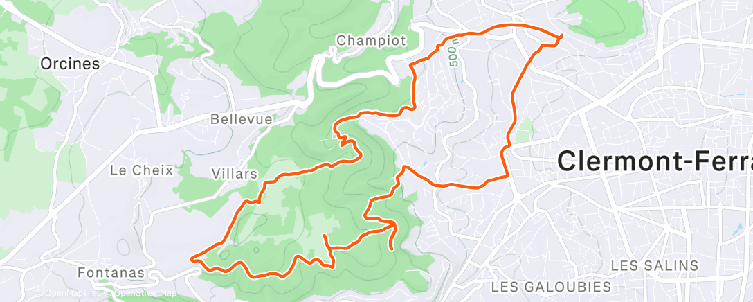 Map of the activity, Morning Trail Run