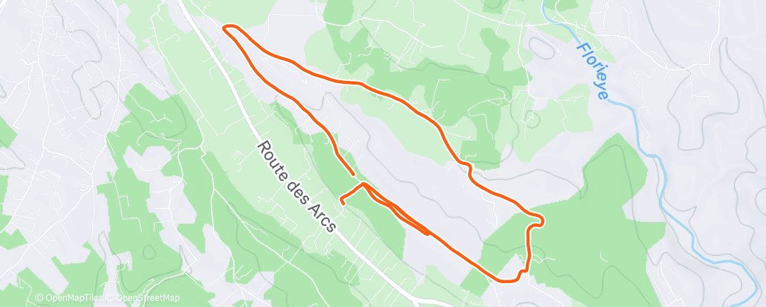 Map of the activity, Trail le matin